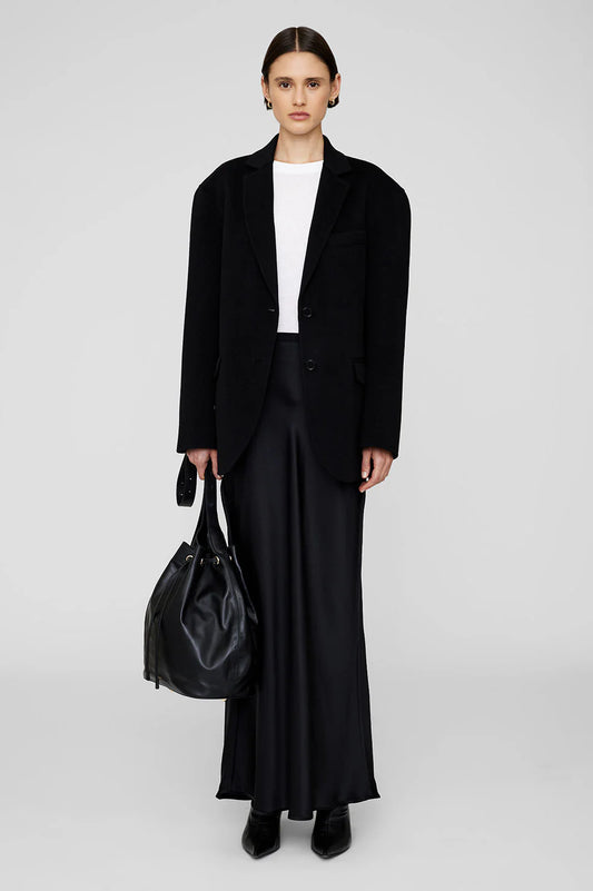 Bar silk Maxi Skirt Black