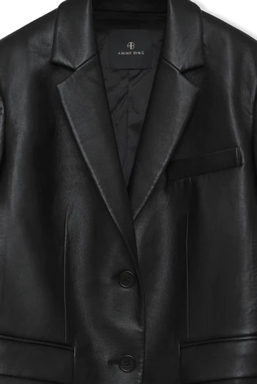 Classic Blazer - Black recycled leather