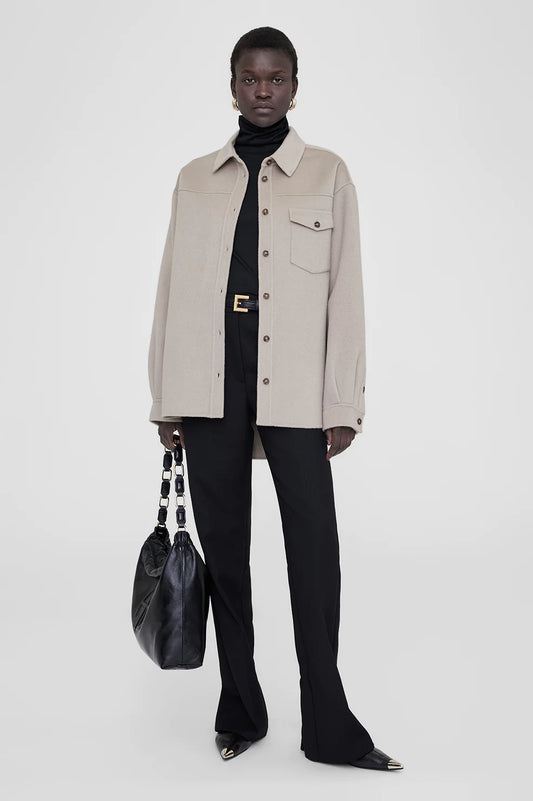 Simon Shirt - Taupe Cashmere Blend