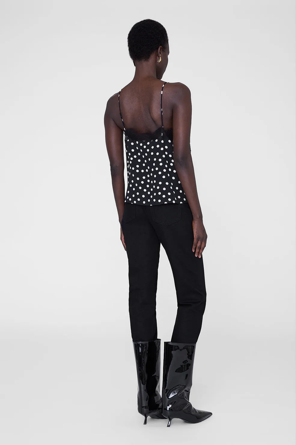 Amelie Camisole - Black & White Double Dot