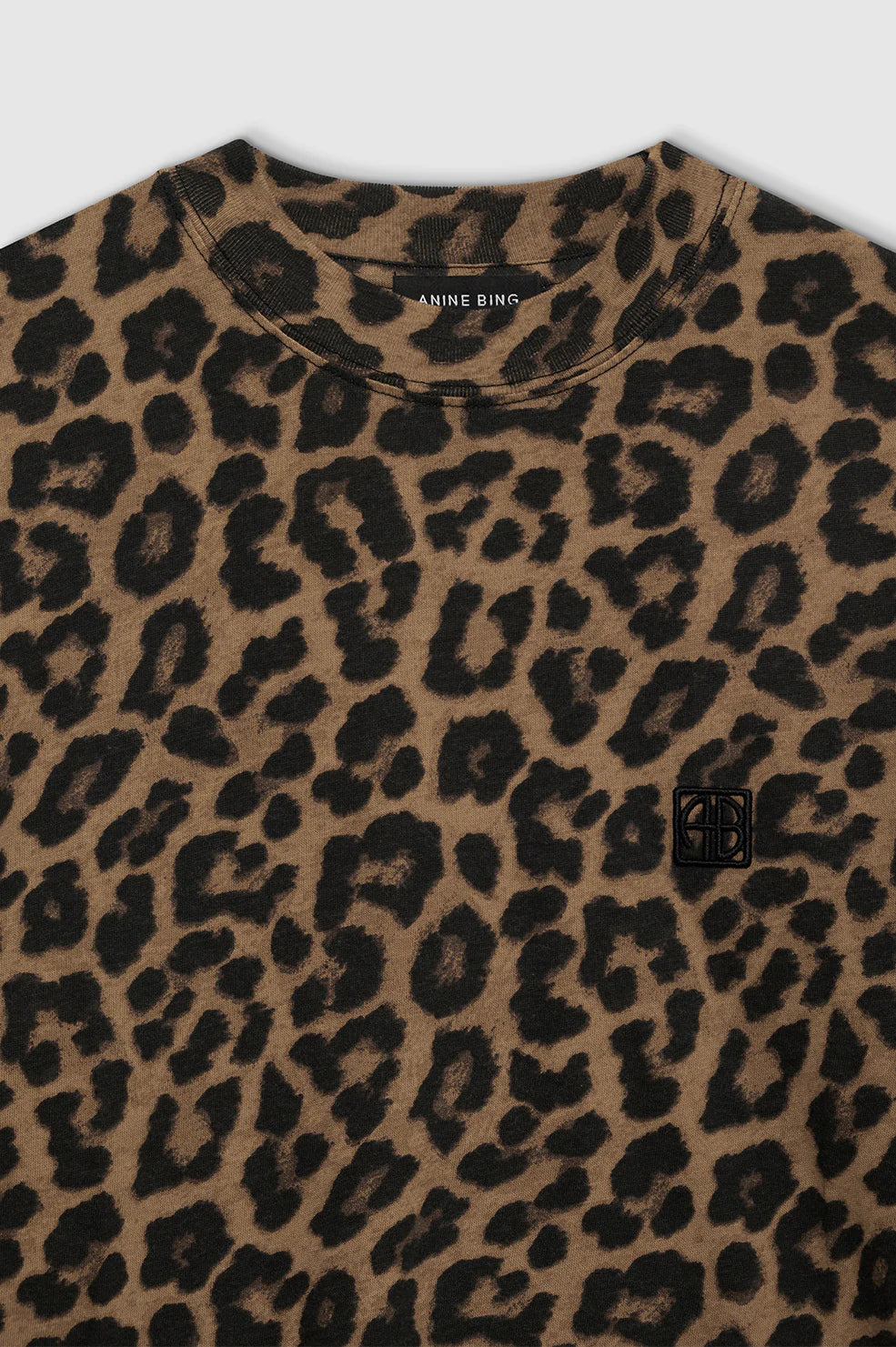 Avi Tee - Black & Brown Leopard