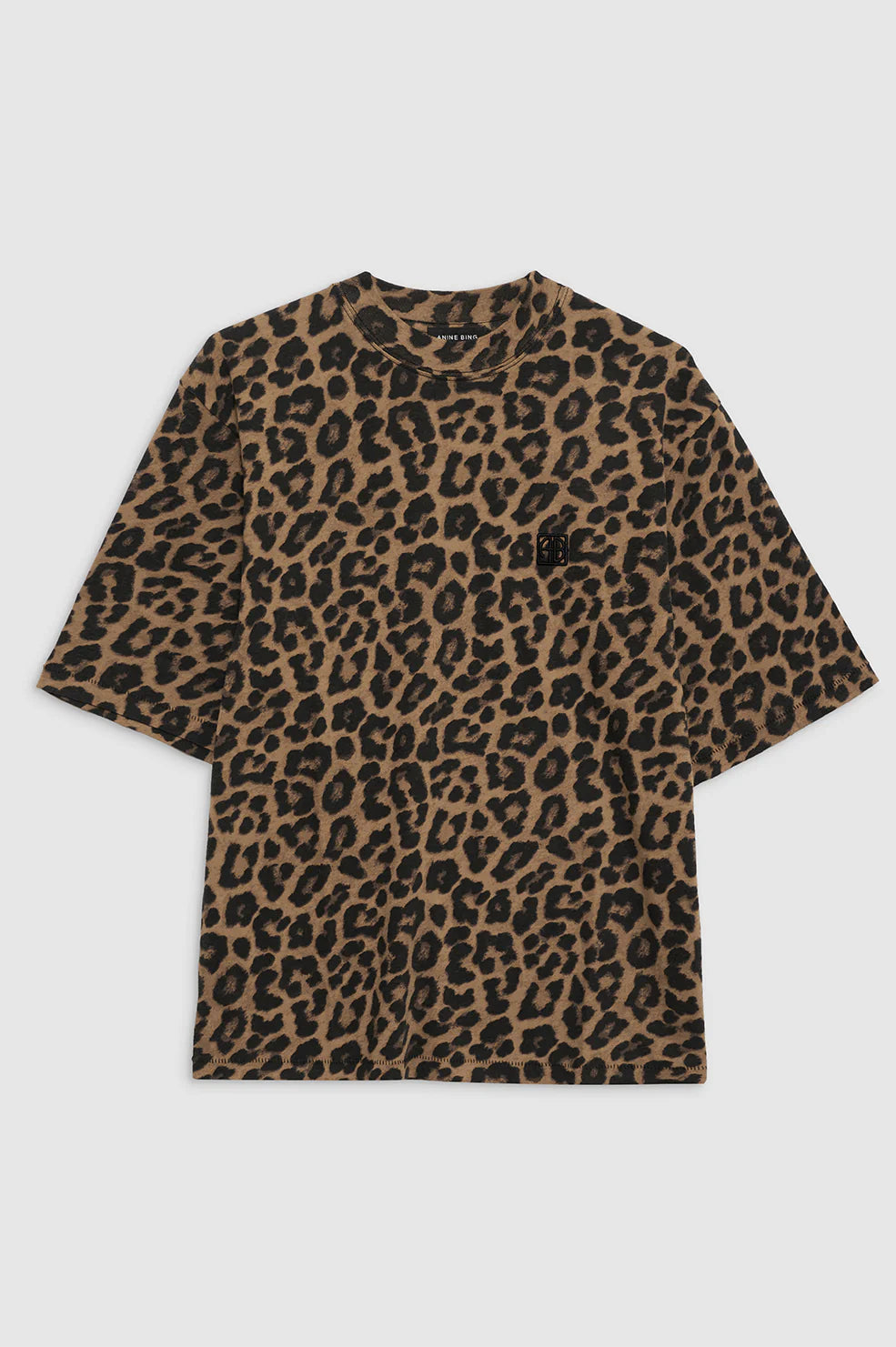 Avi Tee - Black & Brown Leopard
