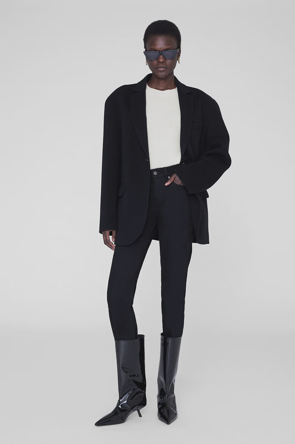 Hilda Wide Boots - Black Patent