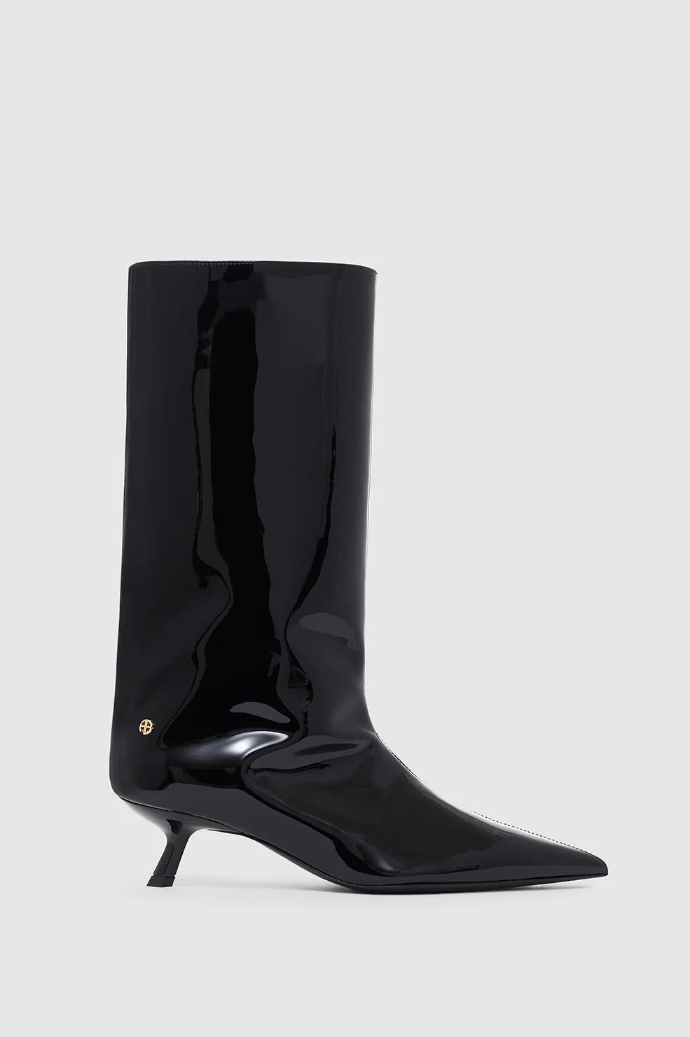Hilda Wide Boots - Black Patent