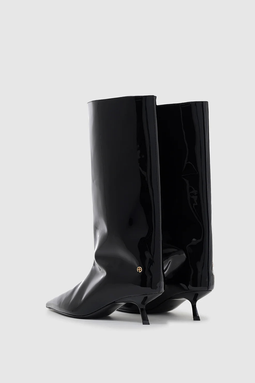 Hilda Wide Boots - Black Patent