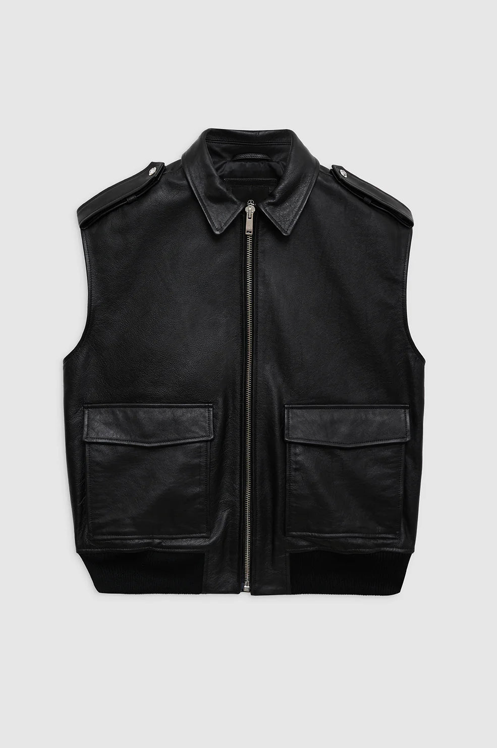 Sonnie Vest Black Leather