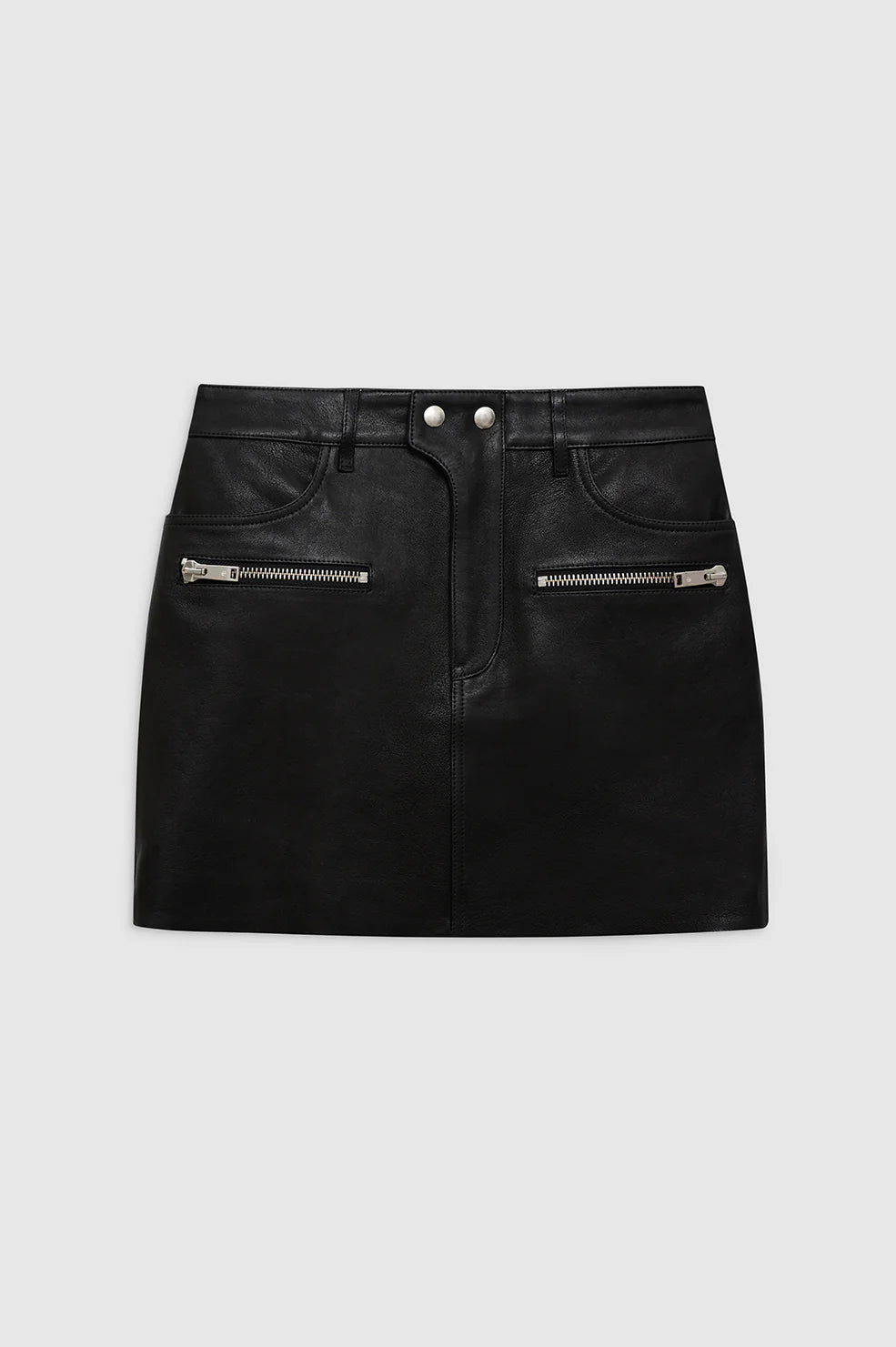 Steel Skirt Blk Leather