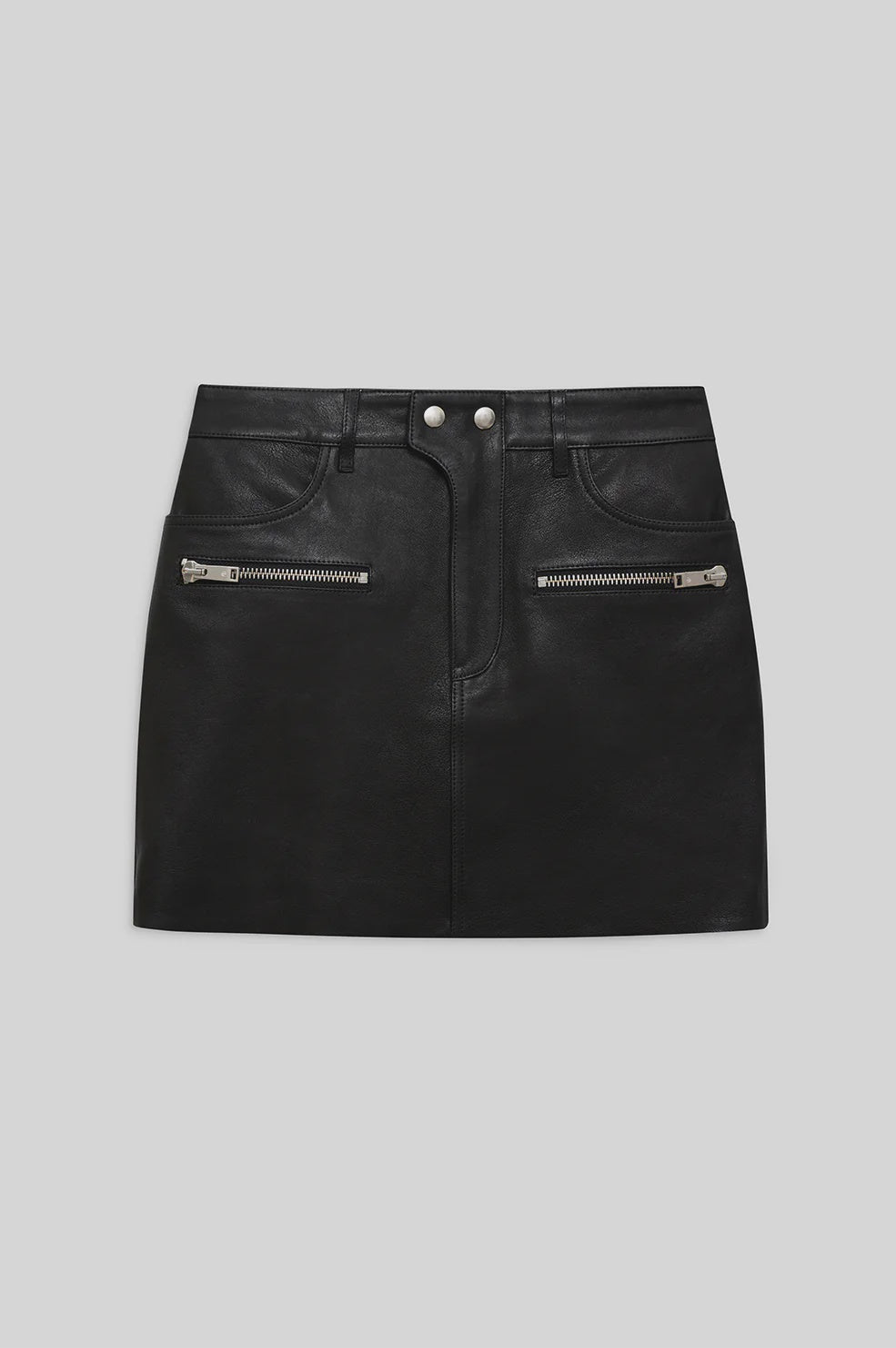 Steel Skirt Blk Leather