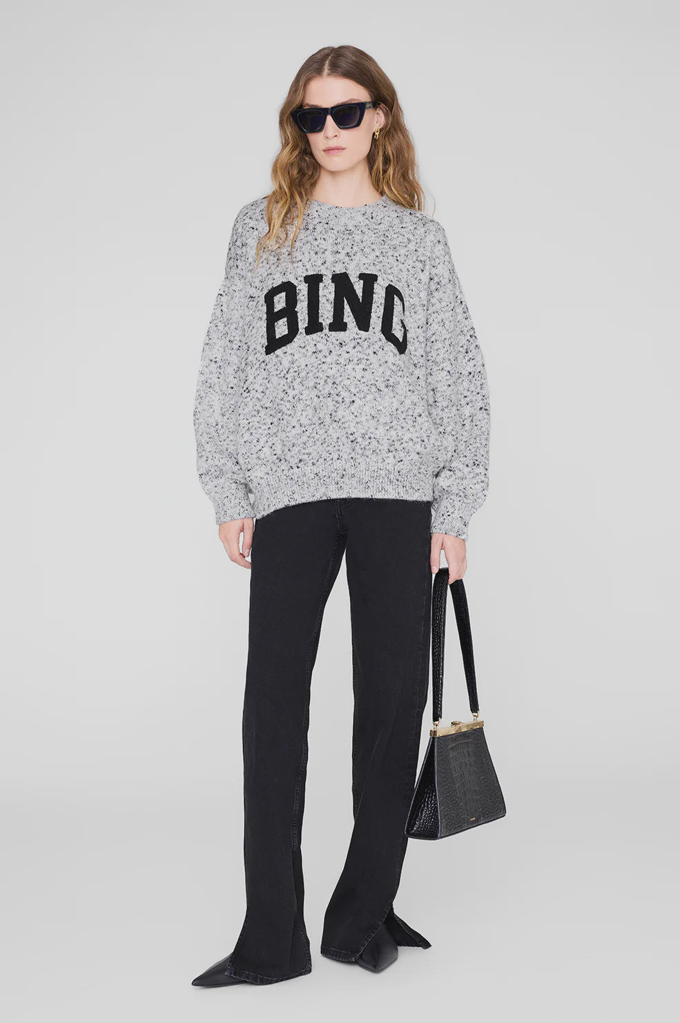 Sydney Crew Sweater Bing - Marled White