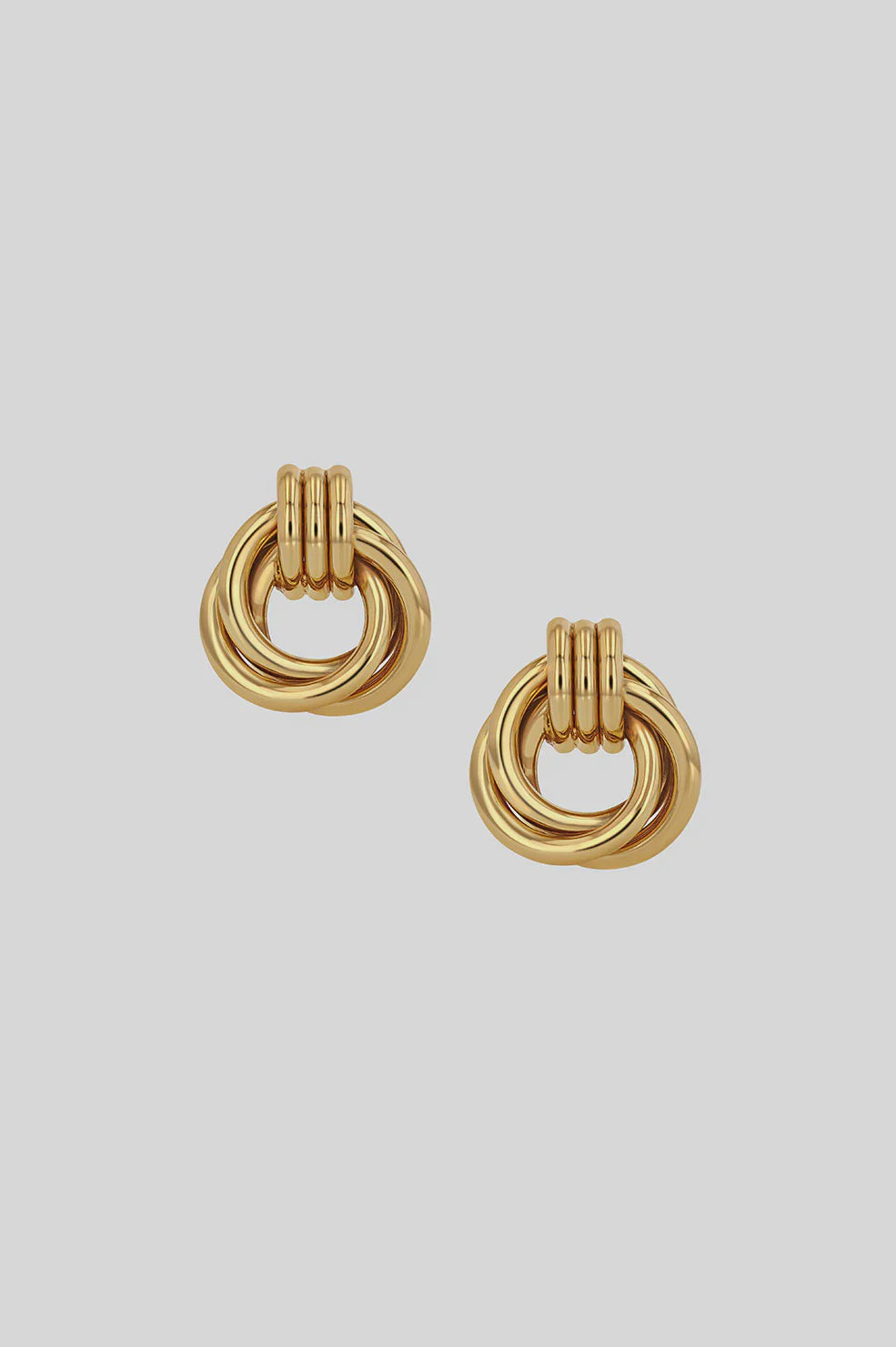 Triple Knot Earrings Gold