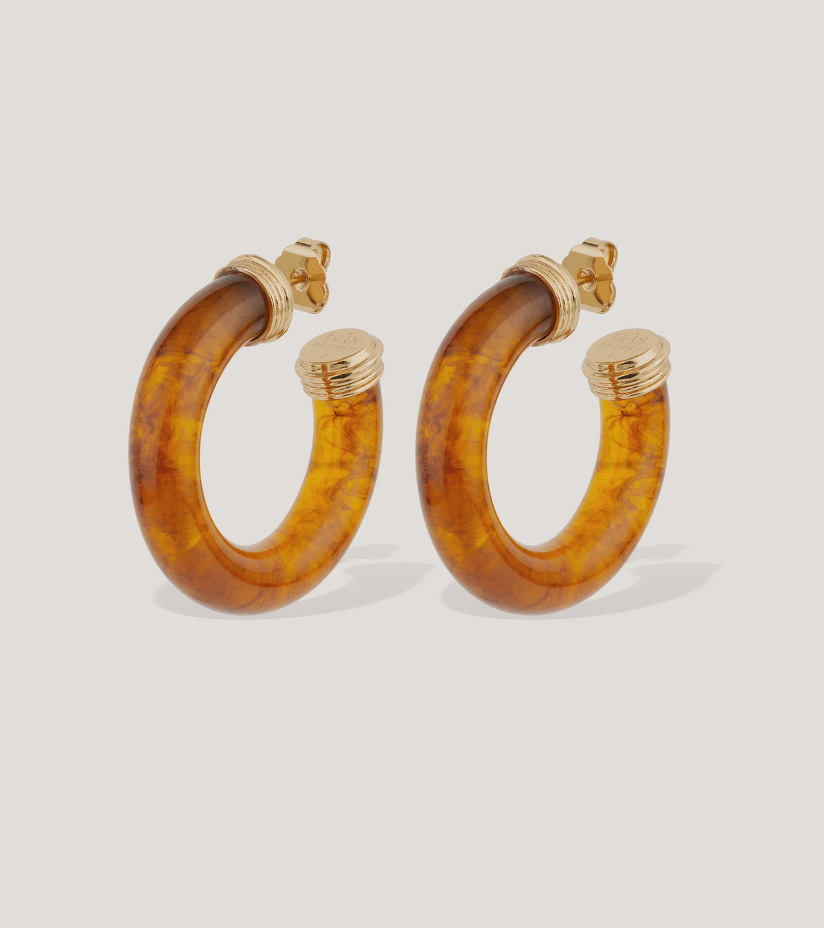 Turner Acetate Hoop Earrings - Tortoiseshell Gold-plated metal