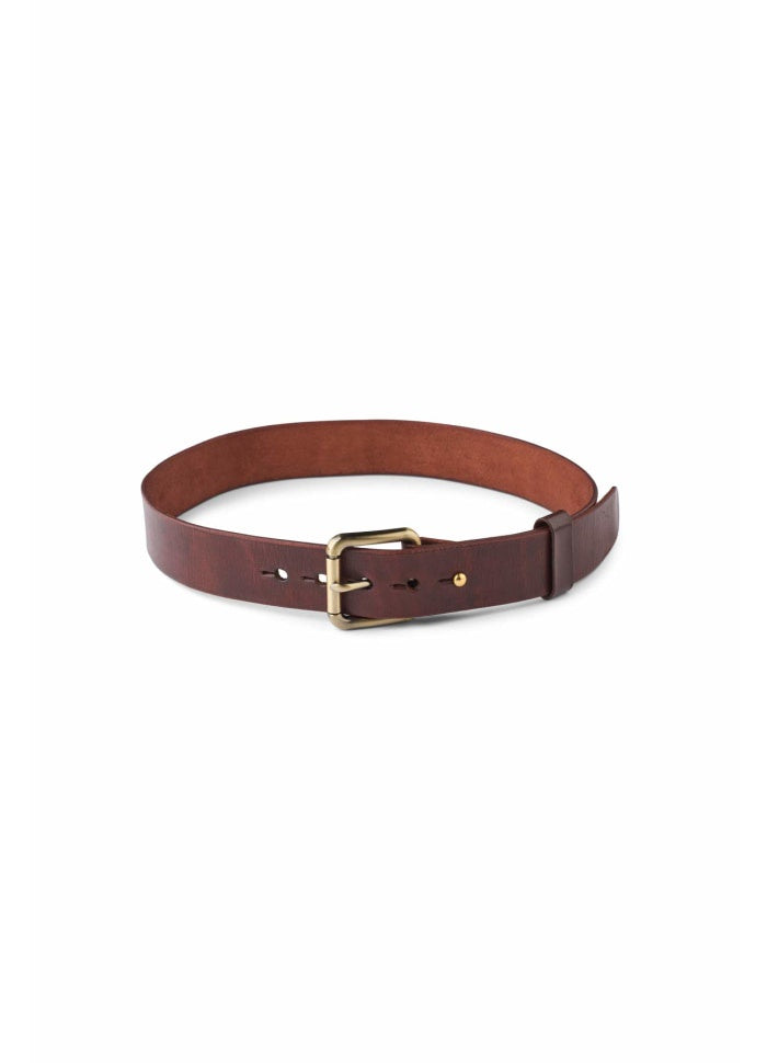Adelisa Leather Wide Belt - Dark Brown