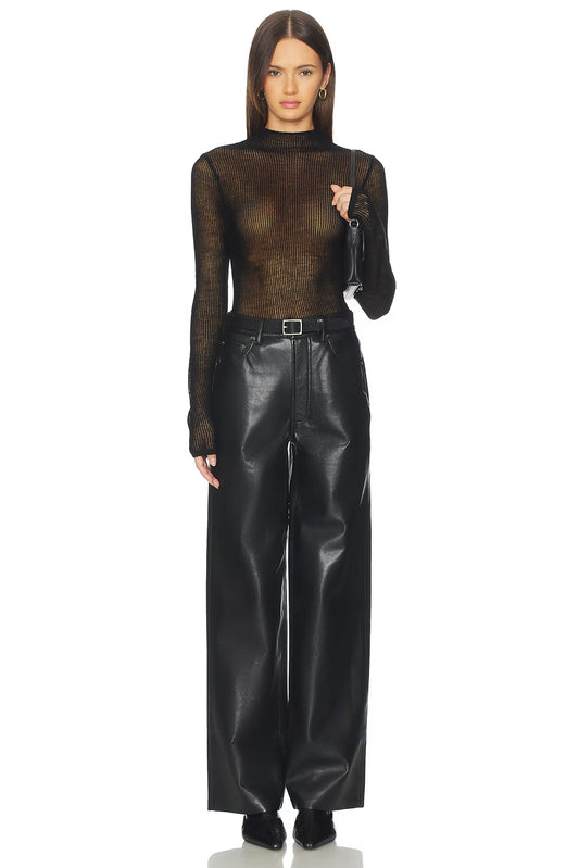 Manon Pant - Black Recycled Leather