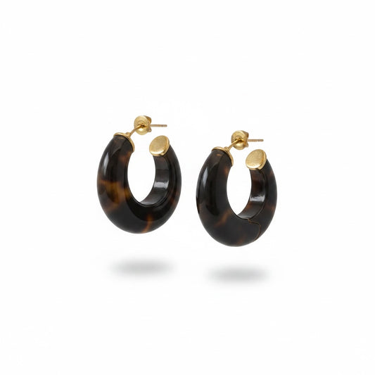 Abalone Acetate Hoop Earrings