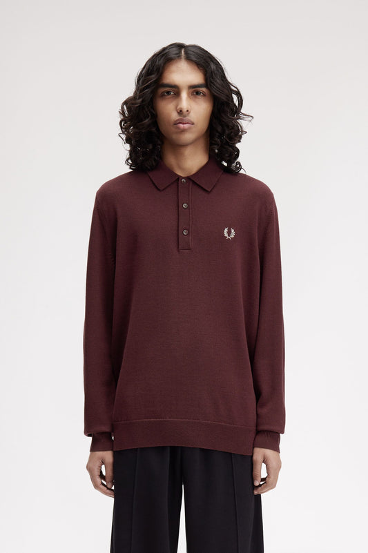 Classic Knitted Polo Ox Blood