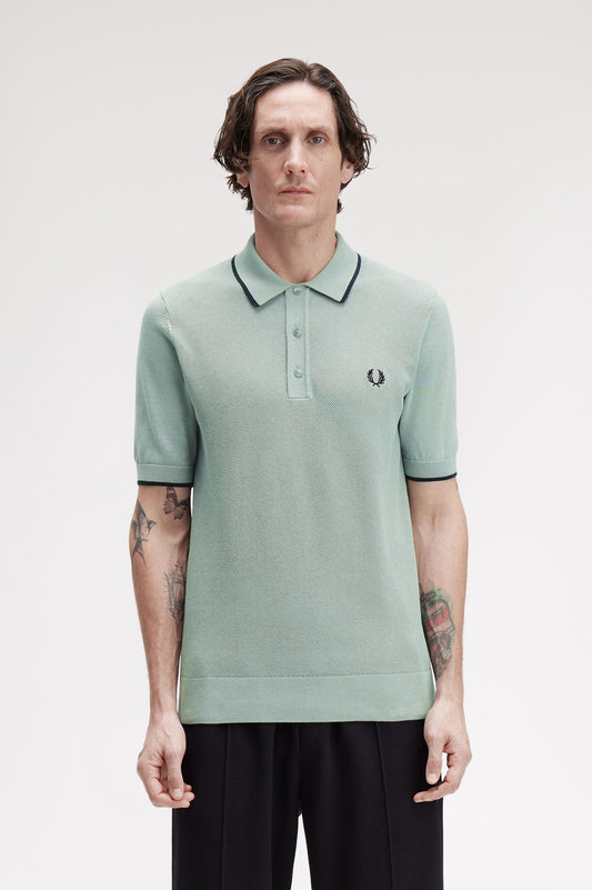 Pique Stitch Knitted Shirt Bayleaf