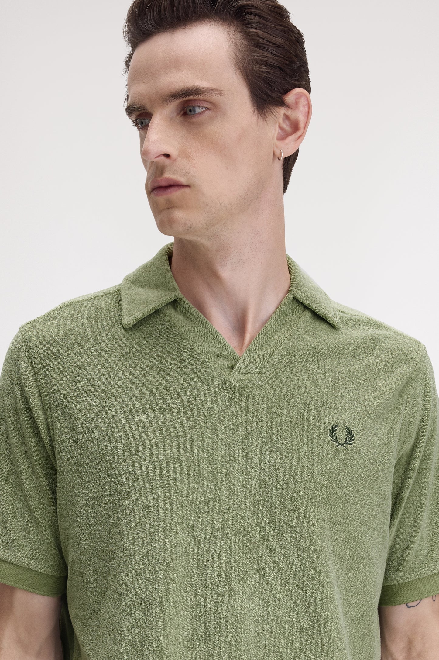 Open Collar Towelling Polo