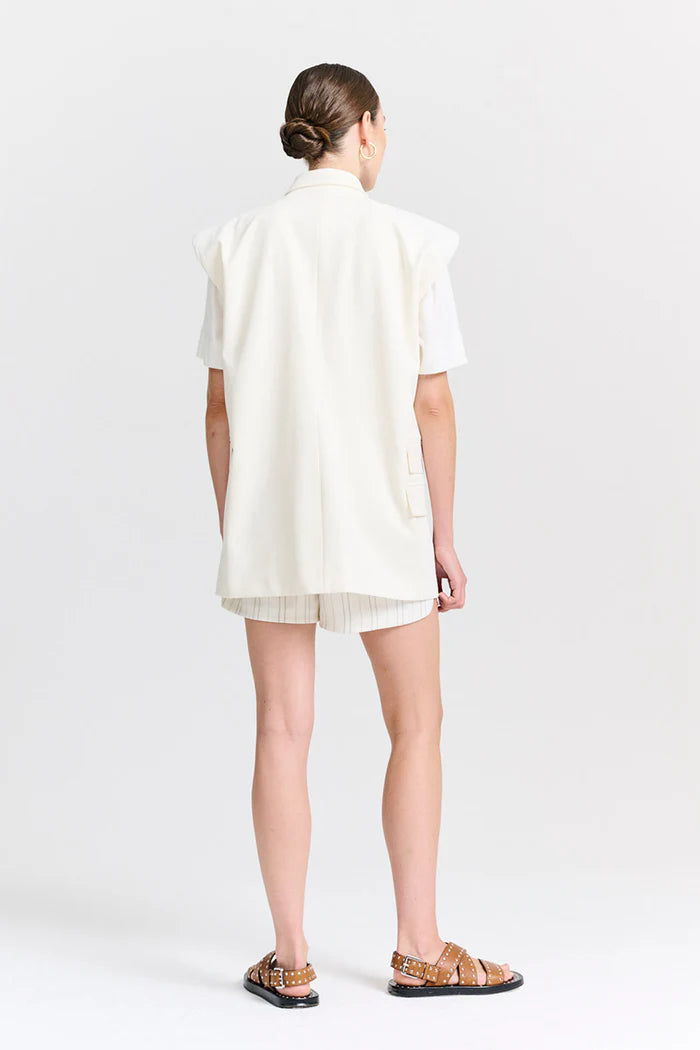 Tate Blazer Vest - Ecru