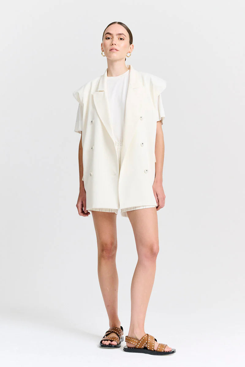 Tate Blazer Vest - Ecru