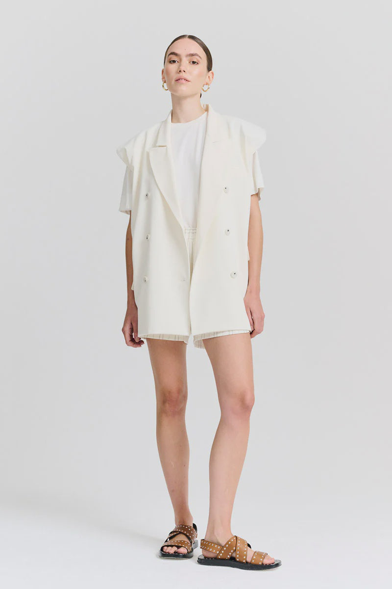 Tate Blazer Vest - Ecru