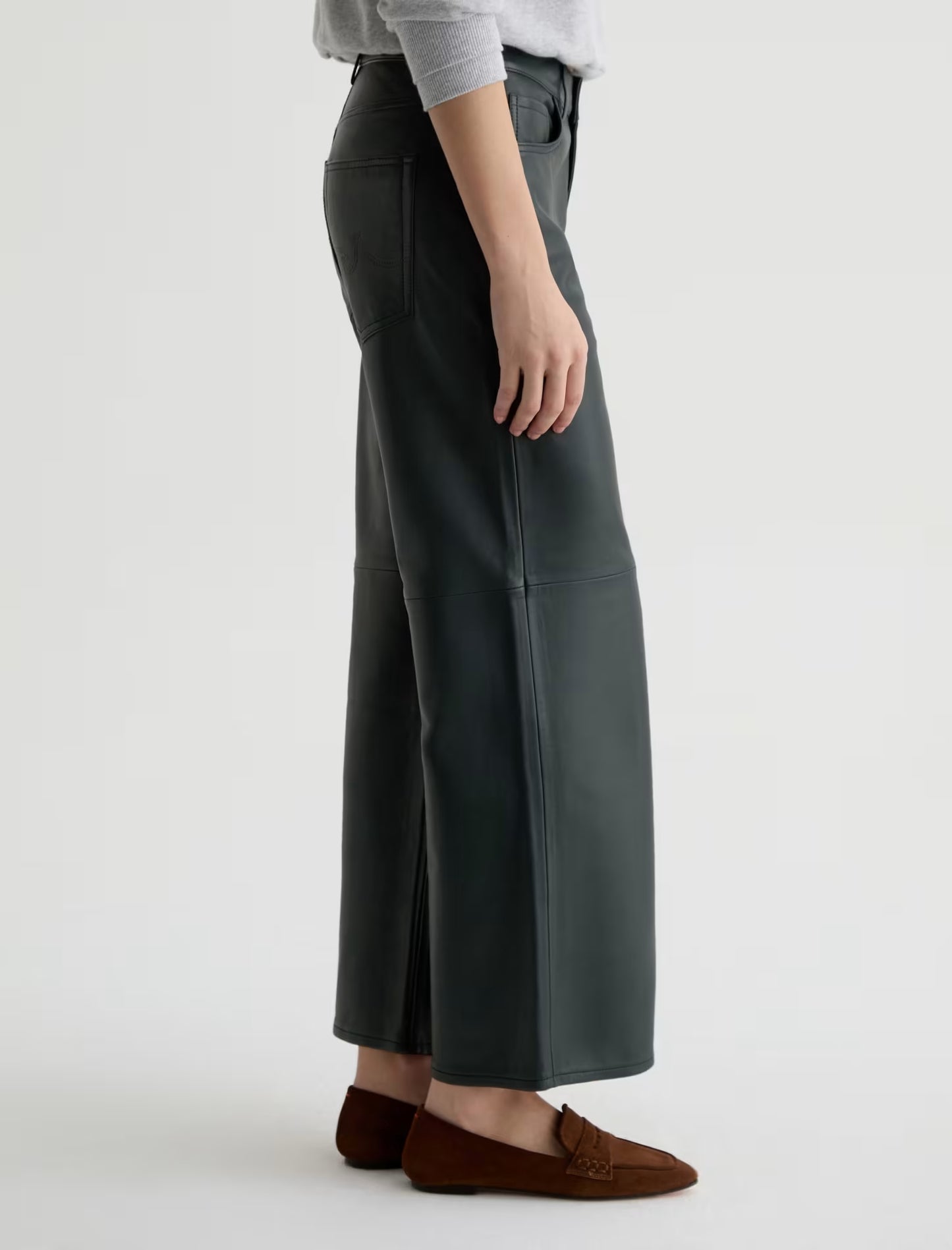 Saige Wideleg Crop Dark Green