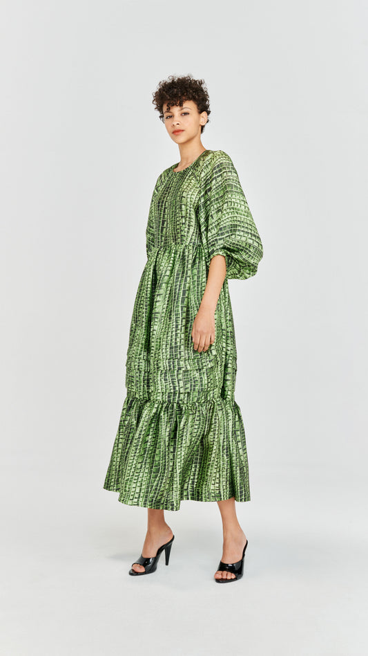 Adeline Dress Green Reptile