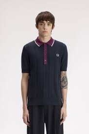 Cable Knit Shirt Navy
