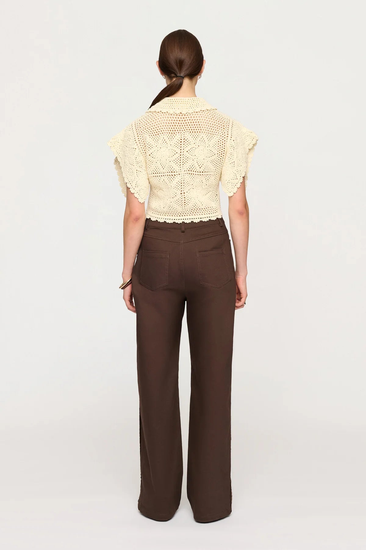 Cleo Hand Crochet Shirt Whipped Butter