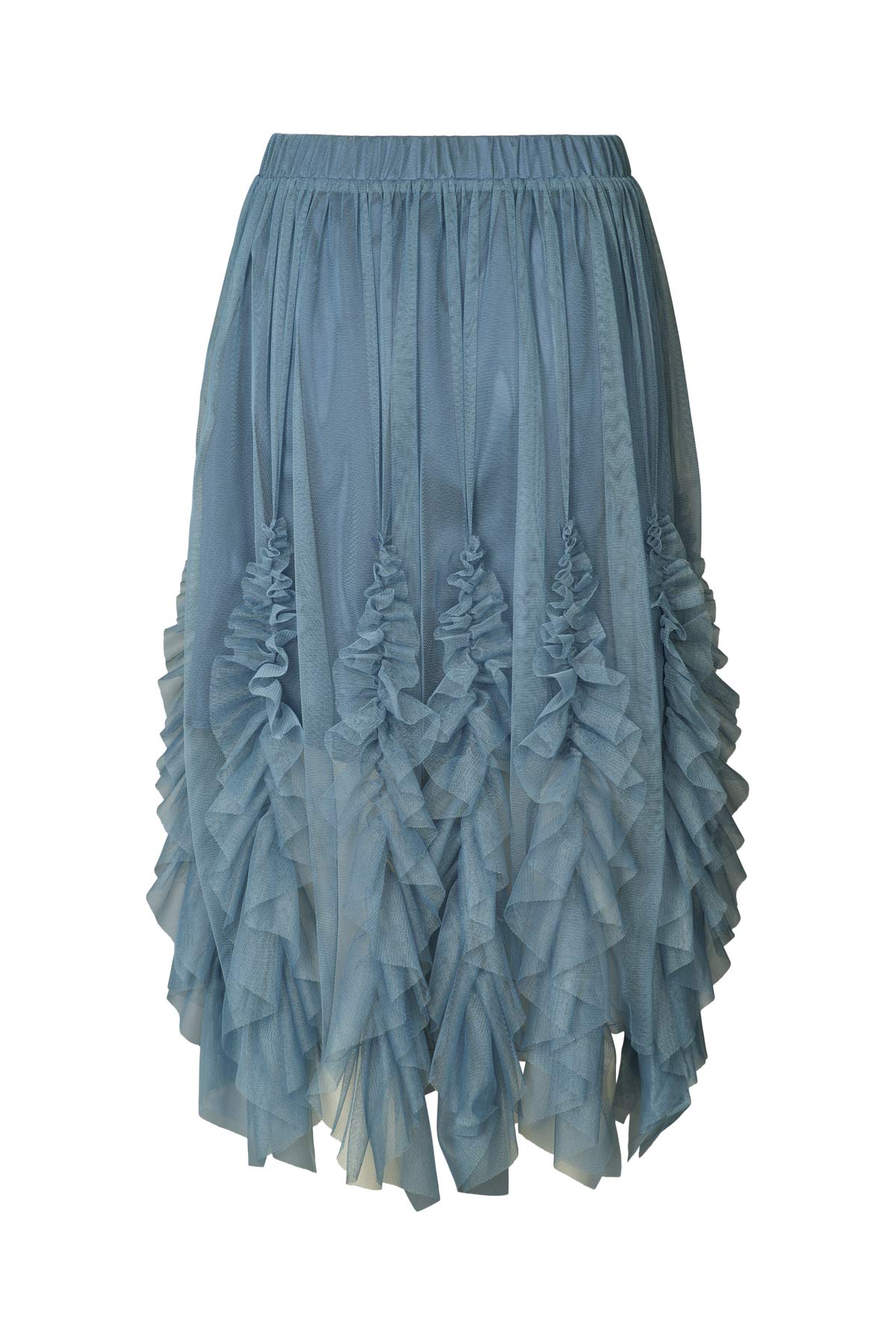 Glenda Frilly Tulle Skirt - Dusty Blue
