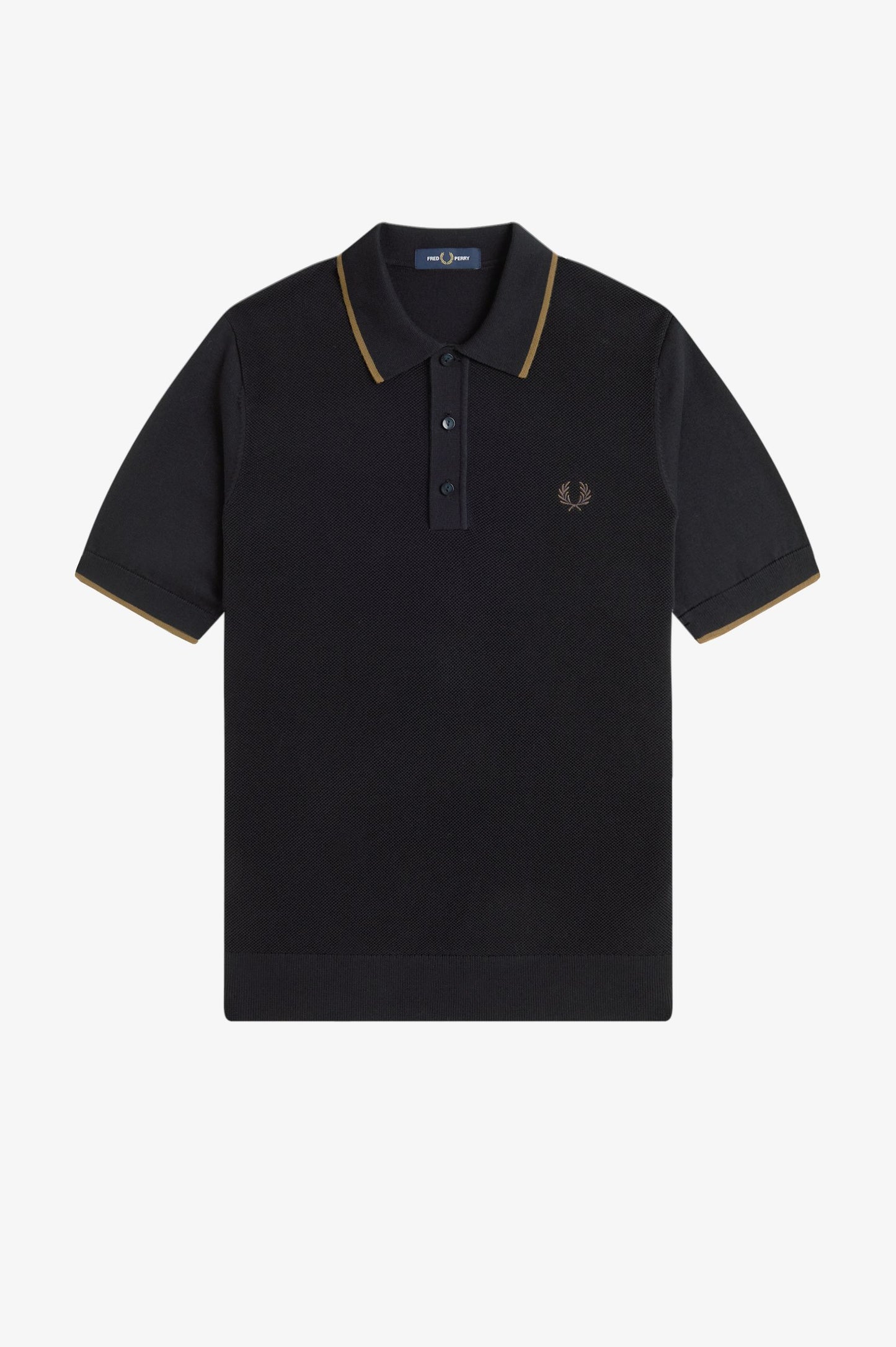 Pique Stitch Knitted Shirt Black