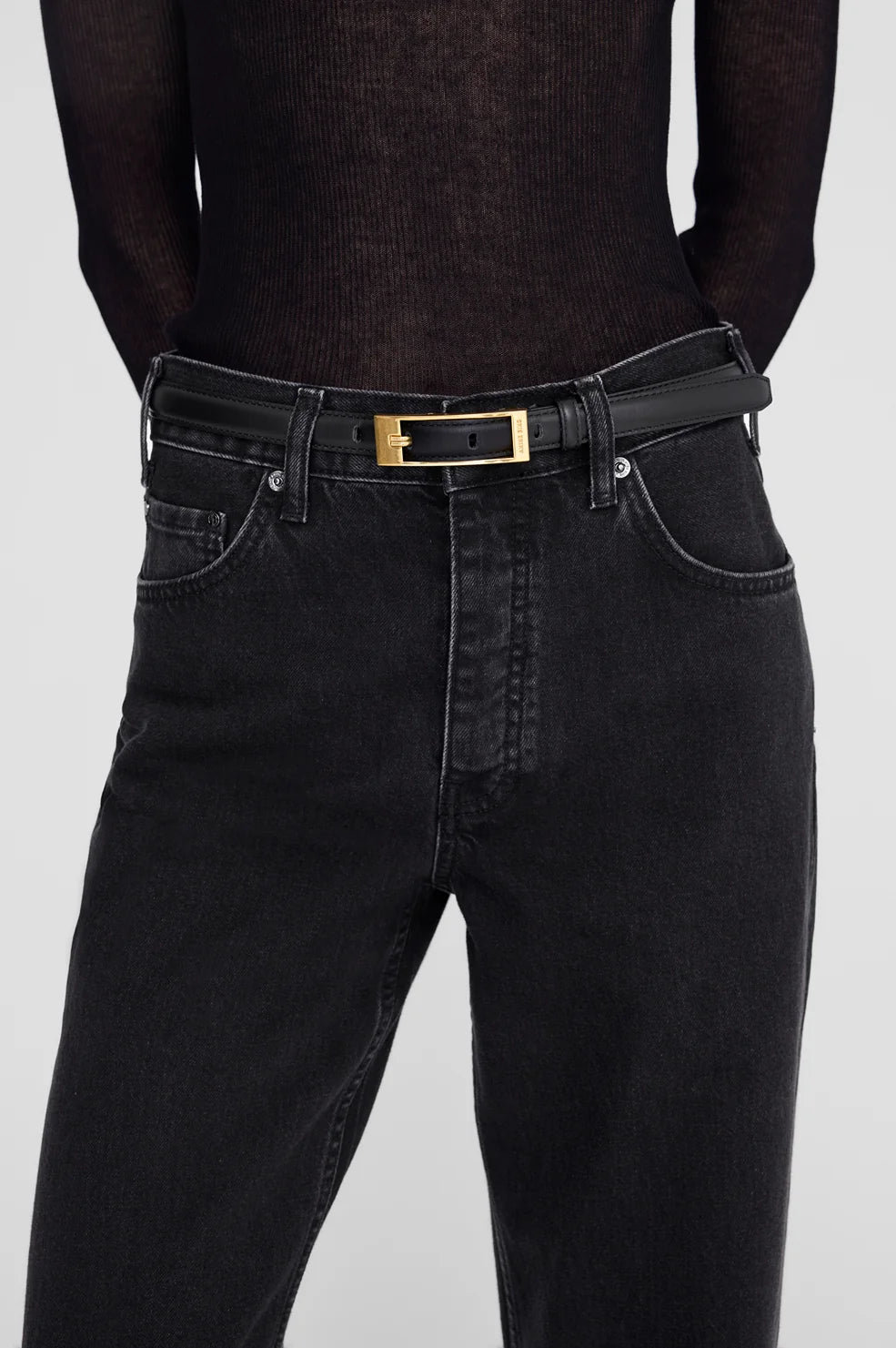 Elly Belt Smooth Leather - Black