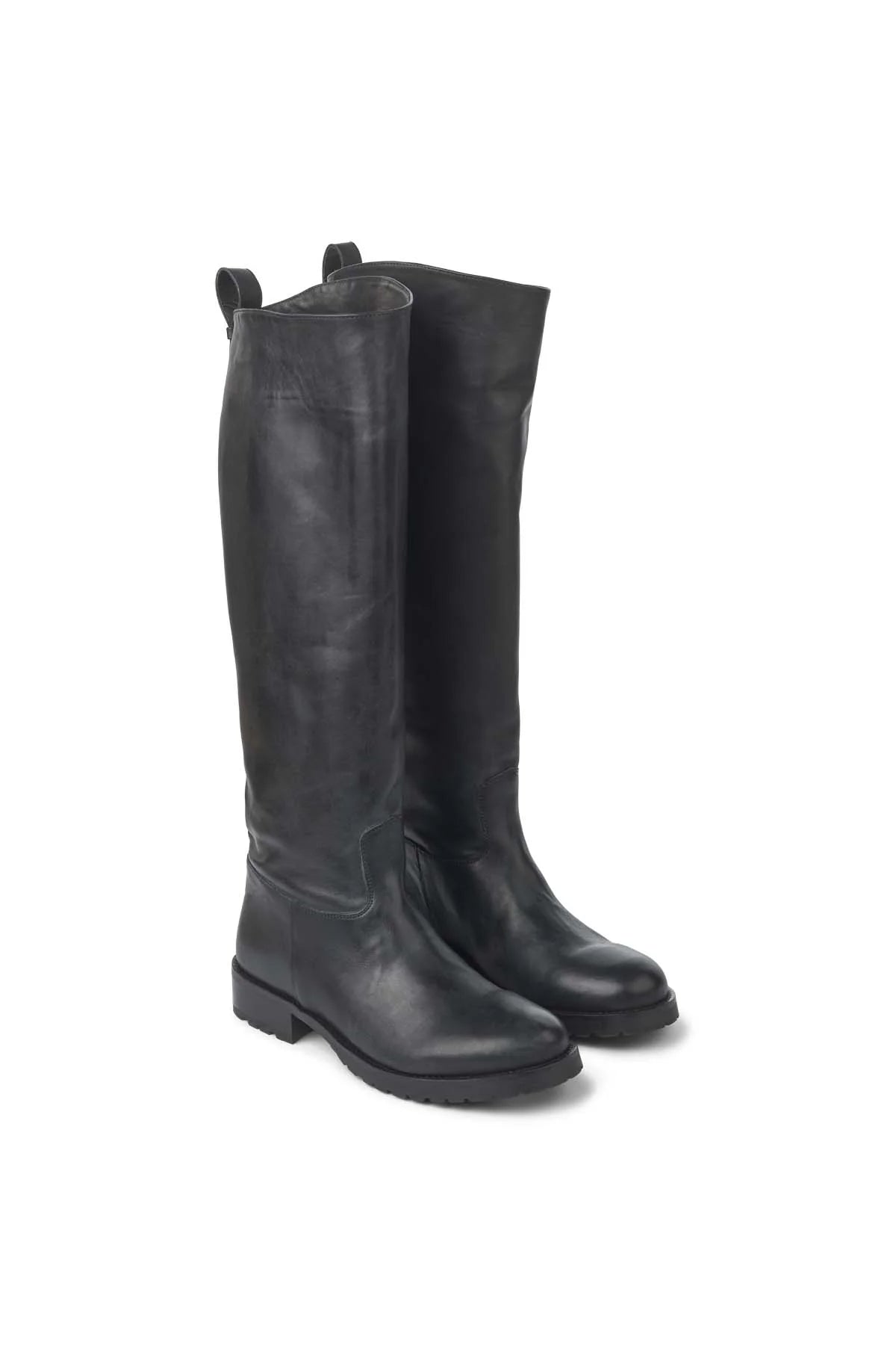 Marit Leather Riding Boot Black