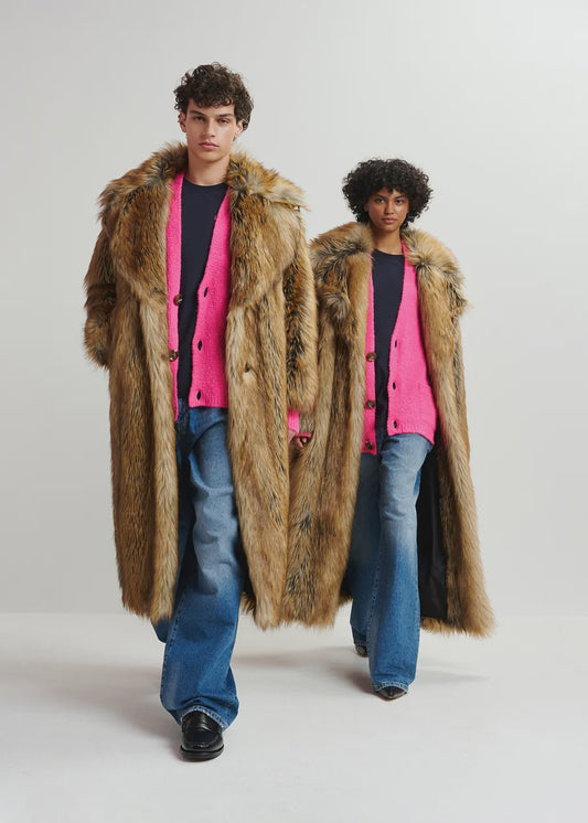 Gratis Faux Fur Coat - Walnut