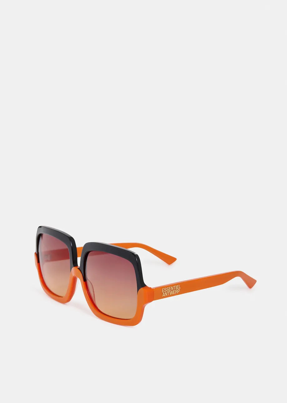 Hiami Oversized Sunglasses - Black/Orange