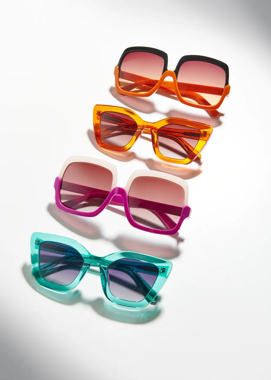 Hiami Oversized Sunglasses - Black/Orange