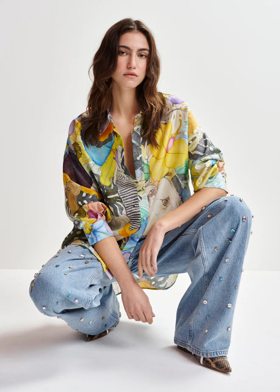 Hila Oversized Shirt - Multicolor