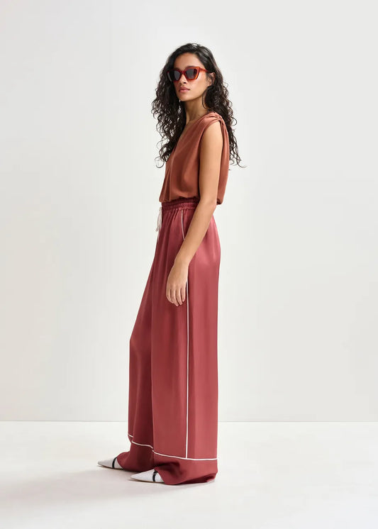 Hontgomery Wide Pants - Burnt Coral