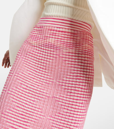Missoni Midi Skirt in Fuxia Light Pink & White