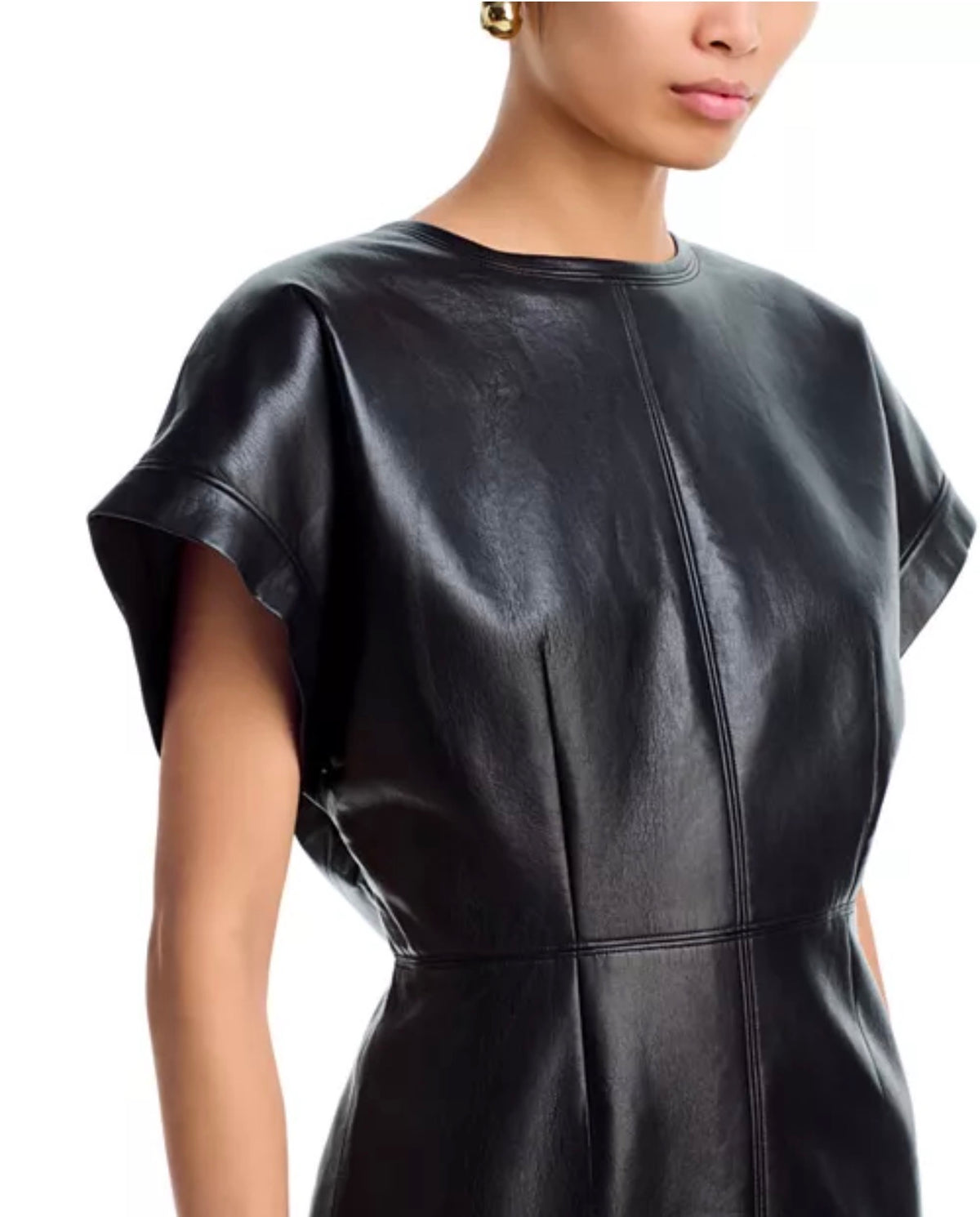 Zelie Dress - Black Recycled Leather