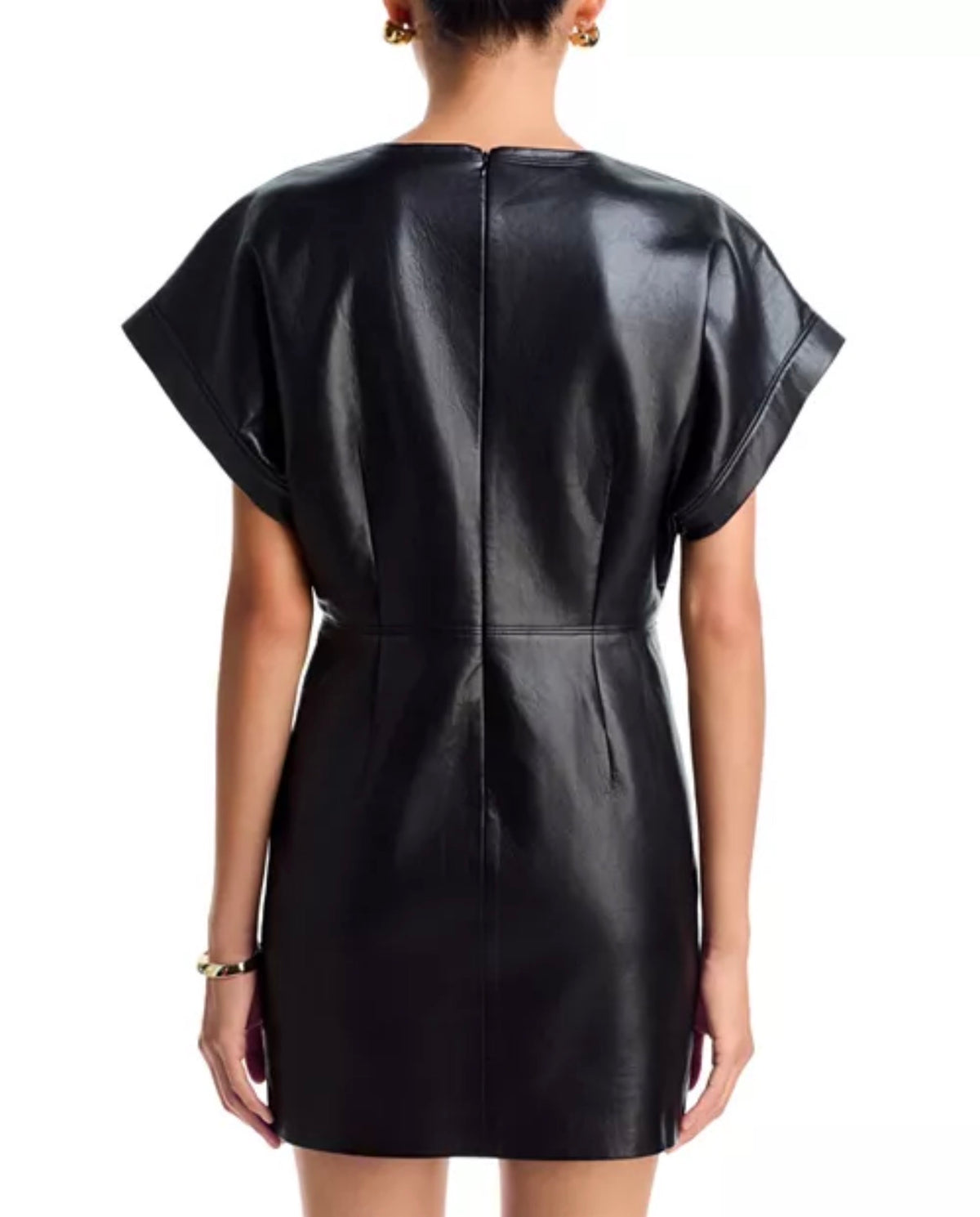 Zelie Dress - Black Recycled Leather