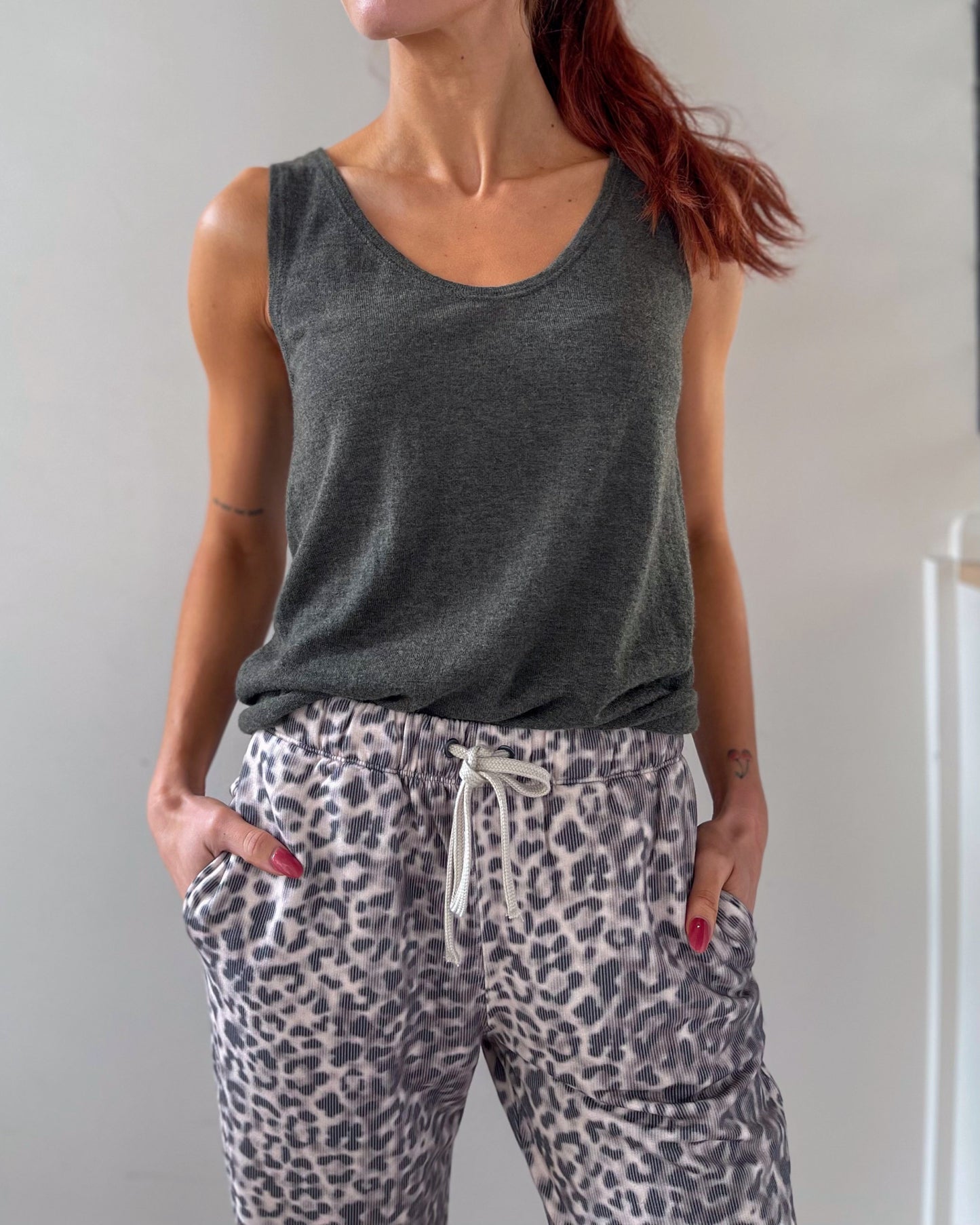 Cashmere Khaki-Grey Tank Top