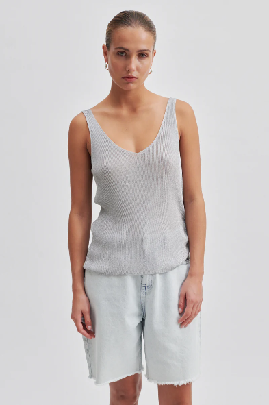 Ella Knit Top Silver