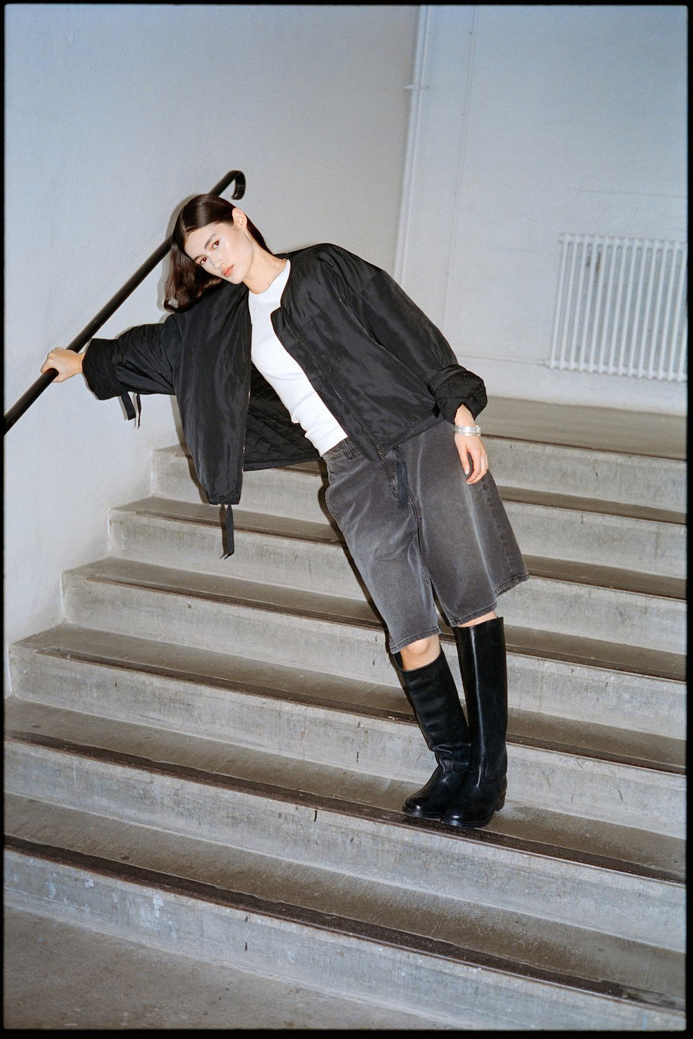 Marit Leather Riding Boot Black