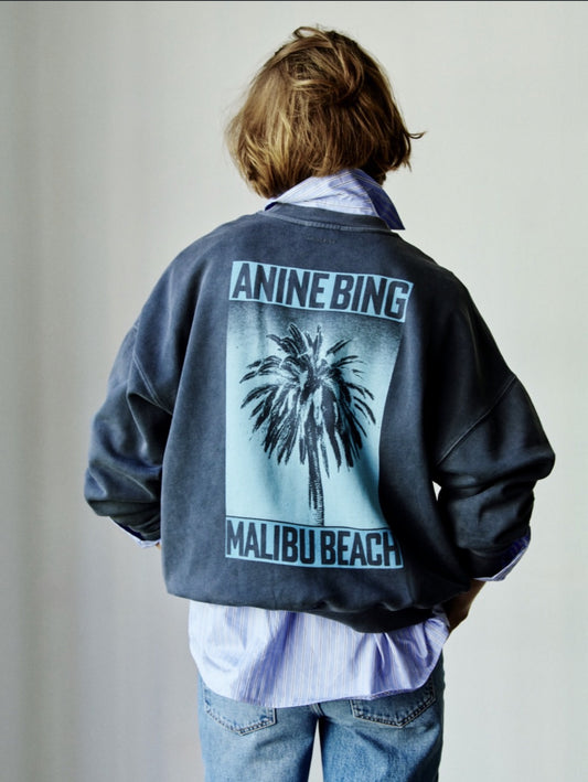 Miles Sweatshirt Palm Washed Black