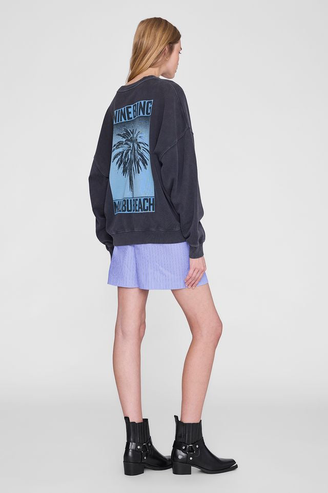 Miles Sweatshirt Palm Washed Black