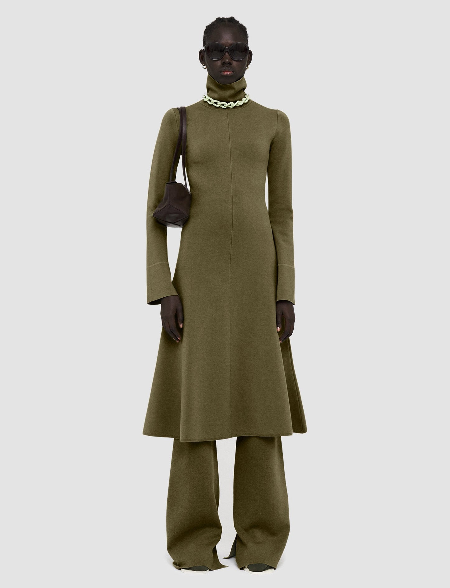 Silk Dress - Dark Olive