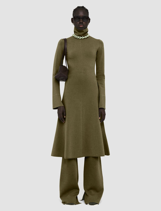 Silk Dress - Dark Olive