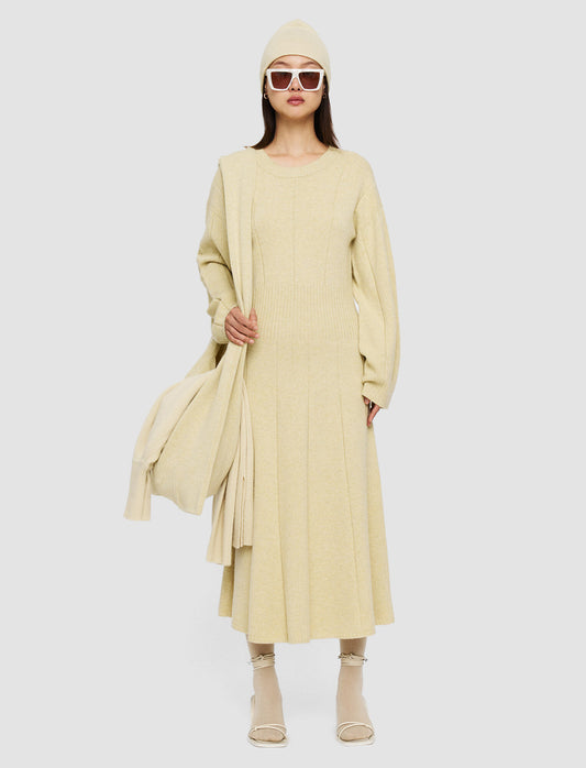 Soft Wool Dress - Pale Olive