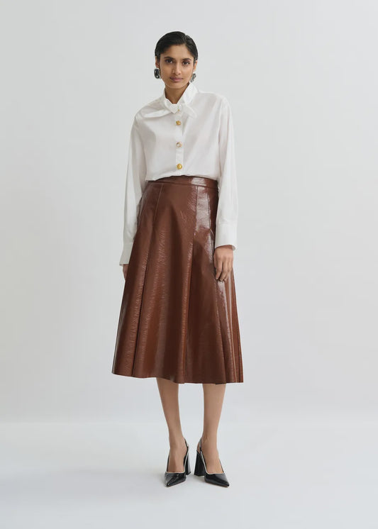 Jib Faux Leather Skirt