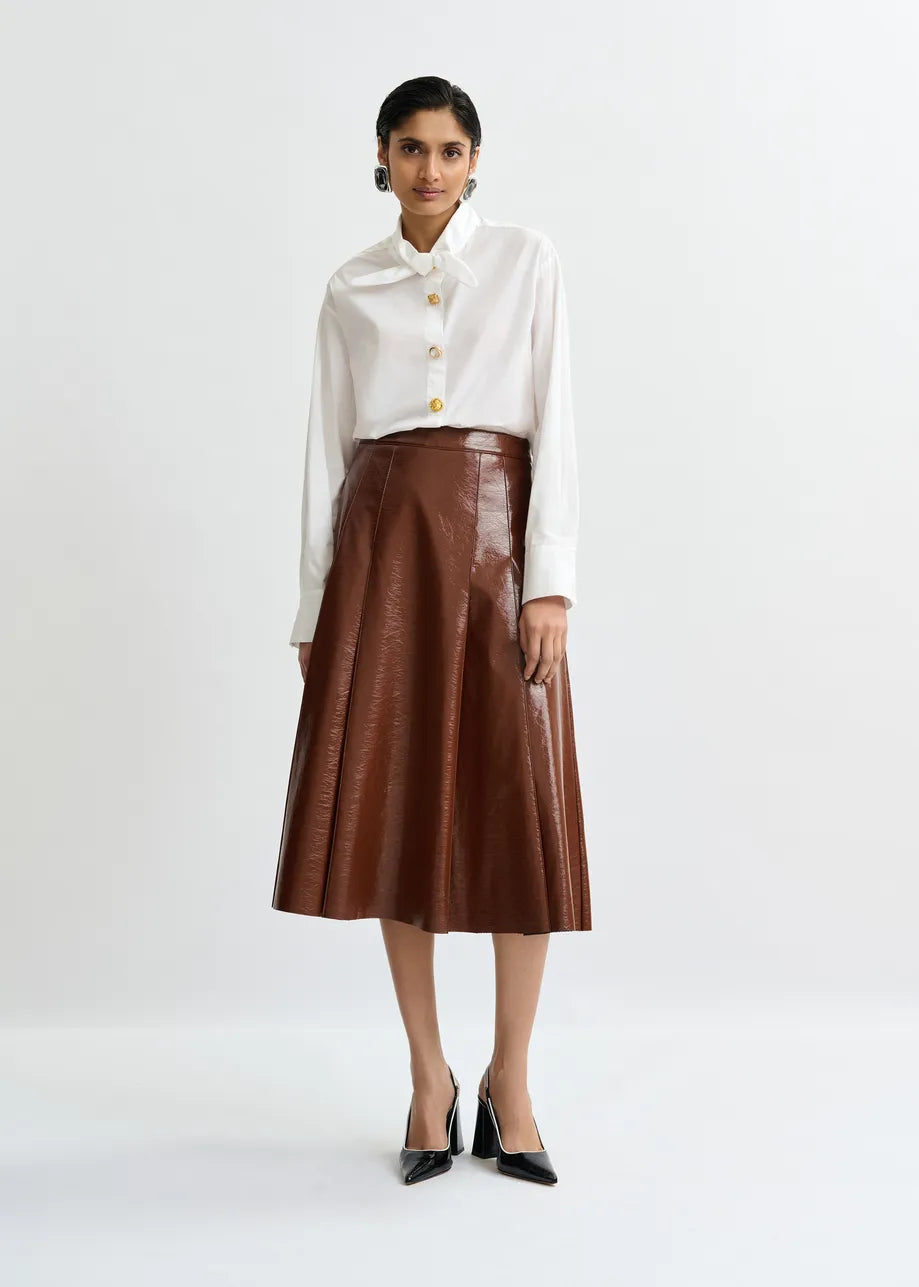 Jib Faux Leather Skirt